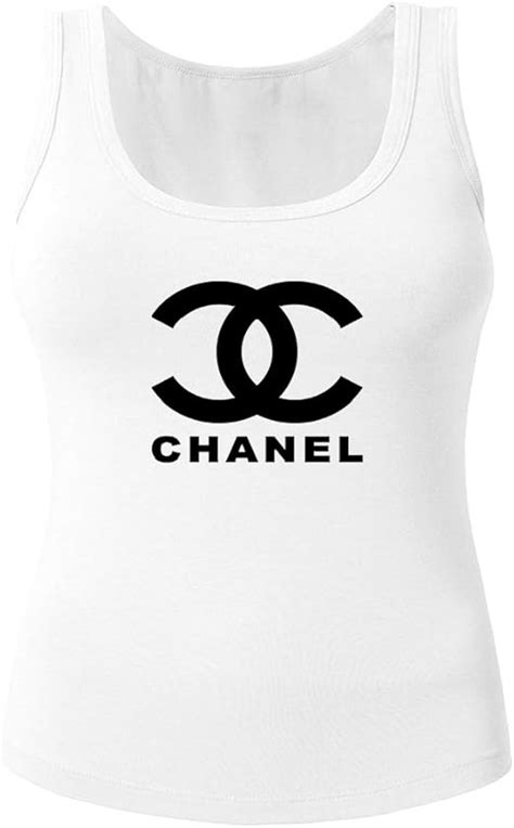 chanel logo t shirt for sale|Chanel logo tank top.